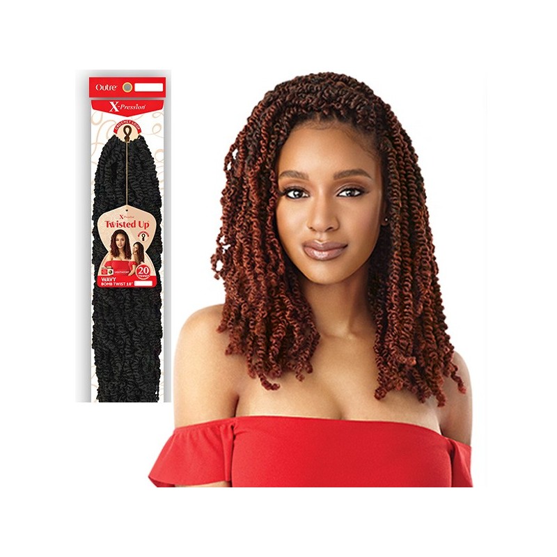 OUTRE SYNTHETIC X-PRESSION TWISTED UP CROCHET BRAID - WAVY BOMB TWIST 18