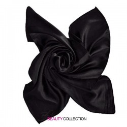 Beauty Town Silky Satin Onyx Scarf 35" x 35" no.06041- Solid Black