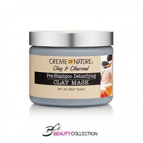 CREME OF NATURE CLAY & CHARCOAL PRE-SHAMPOO DETOXIFYING CLAY MASK 11.5OZ