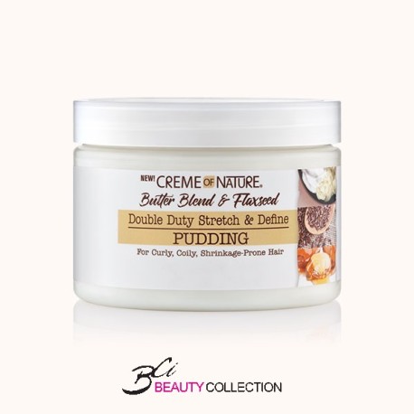 CREME OF NATURE BUTTER BLEND & FLAXSEED DOUBLE DUTY STRETCH & DEFINE PUDDING 11.5OZ