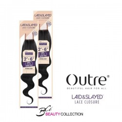 OUTRE 100% UNPROCESSED BUNDLE HAIR LAID & SLAYED 2×6 NATURAL BODY CLOSURE