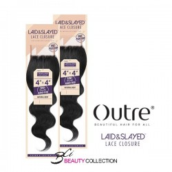 OUTRE 100% UNPROCESSED BUNDLE HAIR LAID & SLAYED 4×4 NATURAL BODY CLOSURE
