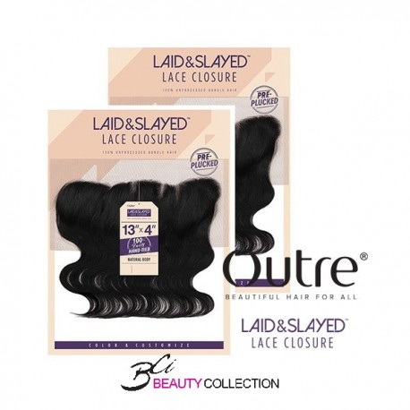 OUTRE 100% UNPROCESSED BUNDLE HAIR LAID & SLAYED 13×4 NATURAL BODY CLOSURE