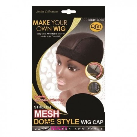 QFITT MAKE YOUR OWN WIG STRETCH MESH DOME STYLE WIG CAP - 5011 BLACK